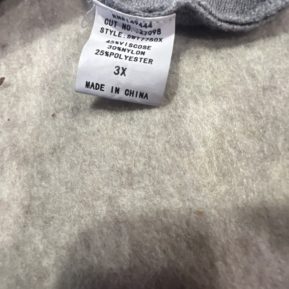 Siren Lily Womens‎ Grey Sweater with Silver and Black Rhinestones Size 3X - Picture 8 of 10